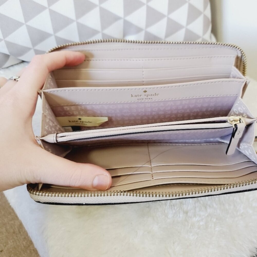 Kate Spade Cream Leather Zip Wallet - Picture 7 of 7